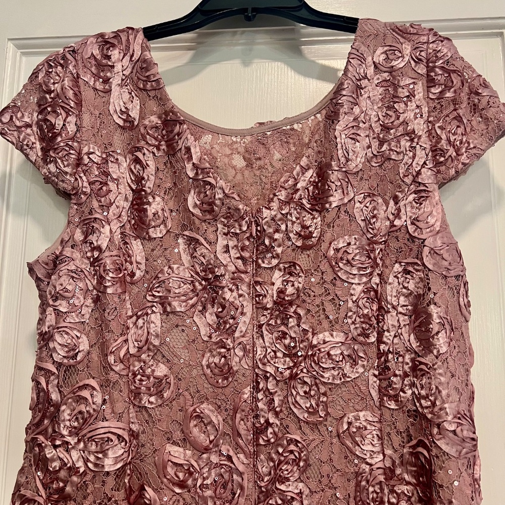 Alex Evenings Women’s Tea Length mother of Bride Dress Rosette - Picture 6 of 9